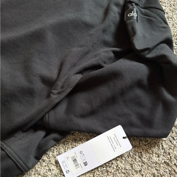 NEW ALO HAZY MOCK NECK PULLOVER BLACK SIZE L - Picture 3 of 4
